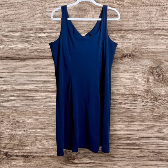 Eddie Bauer Athletic Blue Tank Dress. Built-In Bra. Xl.